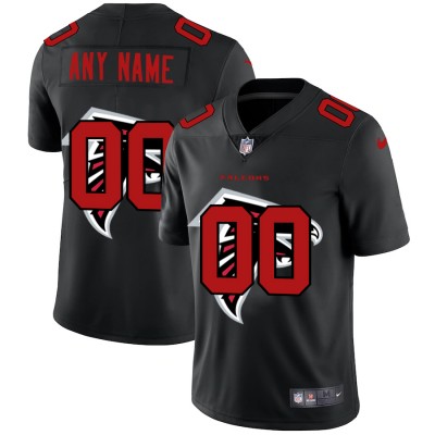 Atlanta Falcons Custom Men's Nike Team Logo Dual Overlap Limited NFL Jersey Black
